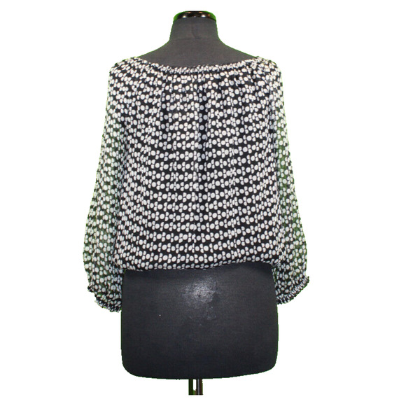 A5 NWoT DIANE VON FURSTENBERG Polka Dot Printed Silk Blouse Top Size M - Picture 3 of 6